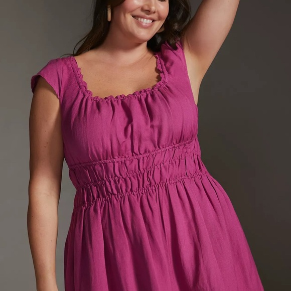 Anthropologie Smocked-Waist Mini Dress - Picture 6 of 9